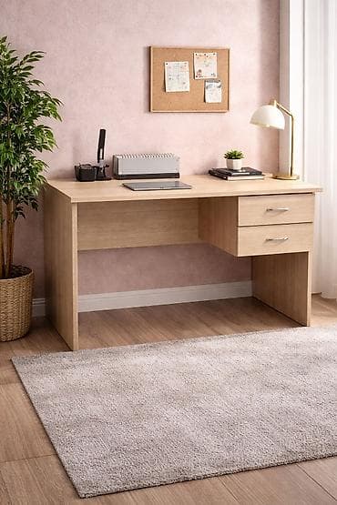 resepsion stol: Təbii ağac teksturalı iş masası - Material: laminat/LDSP ağac — 2