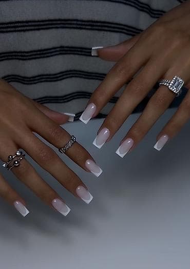 Avto xidmətlər: Xidmət: Fransız manikürü (gel/şellak) Təsvir: - Klassik fransız — 4