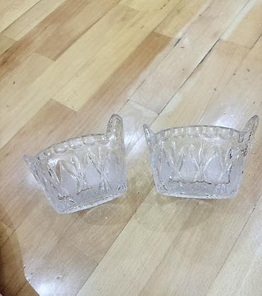 sufreler: XRUSTAL şüşədən 2 ədəd qab dəsti CÜTÜ 30 m YENİDİR - Material: ağır — 2