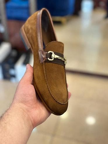 makasin ayaqabı: Kişi loafer ayaqqabısı - Material: yumşaq süet üst hissə, dəri kənar — 1