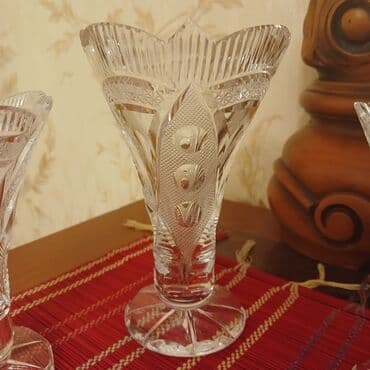 nimce: Kəpənək naxışlı Bohenia hrustal dəst - Tərkib: 4 hissə - 3 ədəd — 3