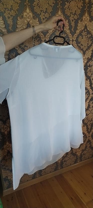 Ağ şifon bluz – UP JUST Collection - Model: asimmetrik kəsimli, yüngül — 4
