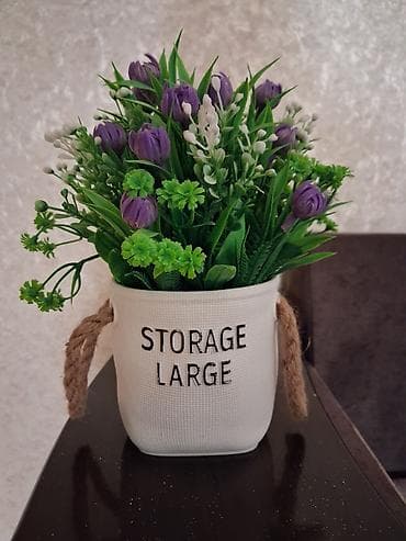 Dekorativ süni çiçək kompozisiyası – “Storage Large” qabda - Tərkib