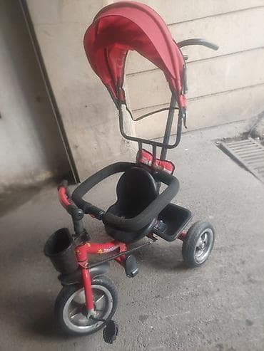 velolar: Uşaq üçtəkərli velosiped – qırmızı - 3 təkərli konstruksiya, ön — 5