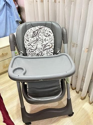 pive seti: Uşaq yemək kreslosu - Rəng: boz/gümüş tonları, naxışlı yumşaq — 1