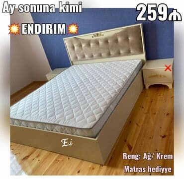 taxt sumqayıt: Yeni, İkinəfərlik çarpayı, Bazasız, Matras ilə, Siyirməli, Azərbaycan — 1