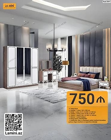 LA MINI Yataq Dəsti – Kod: 5941 Tərkibi: - Çarpayı: 1 ədəd, 160 × 200 — 1