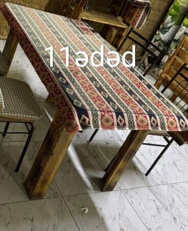 şuşə stol: Restoran,pub, kafelər ucun masa dəstləri satilir. 11 dəst boyuk masa — 2