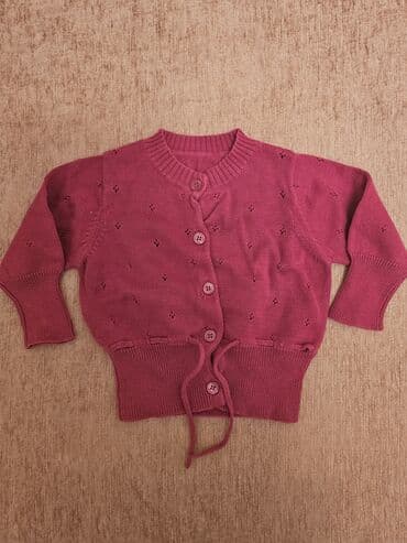 Uşaq kardiqanı - Rəng: tünd çəhrayı/əncır tonları - Model: düyməli