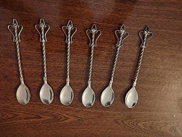 qaşıq: Melixor gümüş üzüklü qaşıq dəsti – 6 ədəd - Material: metal ərinti — 5