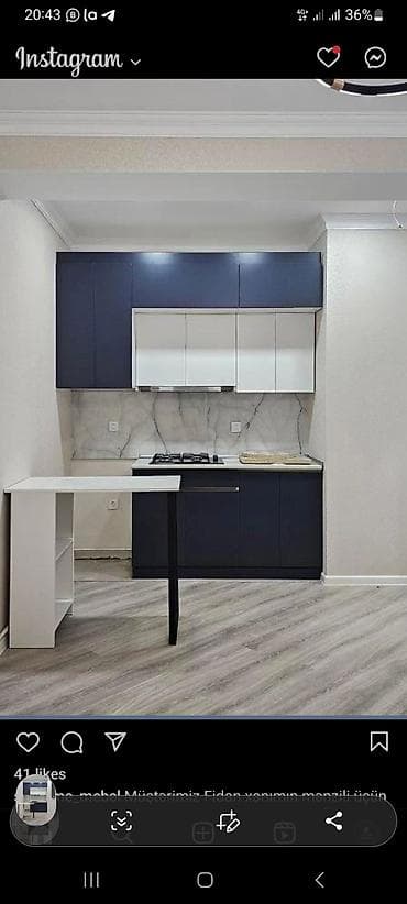 Sifarişlə mətbəx dəsti, Özü çəkən petlələr, MDF, Kredit var, Pulsuz çatdırılma