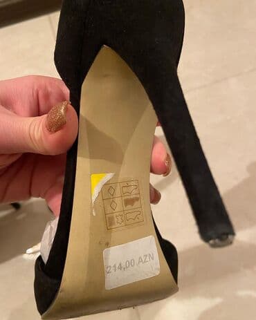 замшевые туфли на платформе: Туфли, Размер: 37, цвет - Черный, Б/у — 3