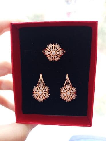 rus papağı: Üzük və sırğalar - Rəng: qızılı qirmizi rus qizili rengi rose gold - — 6