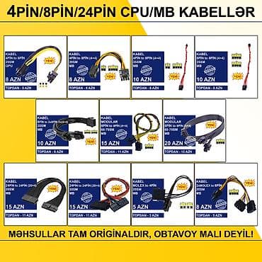38 pin: 4/6/8/12/24pin/Molex/SATA Kabellər MƏHSULLAR TAM ORİGİNALDIR, OBTAVOY — 4