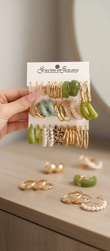 Qadınlar üçün çoxparçalı sırğa dəsti Məzmun: - “Fashion Jewelry”