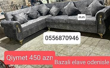 mebel: Künc divan, Qonaq otağı üçün, Parça, Bazasız, Açılmayan, Kitab — 8