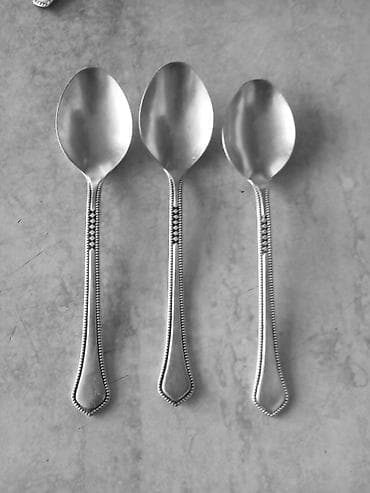 qaşıq: Mətbəx üçün metal qaşıq dəsti - Miqdarı: 3 ədəd - Material — 1