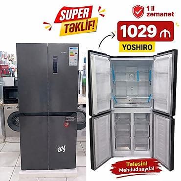 4 qapılı Yoshiro Soyuducu Satılır, rəng - Boz