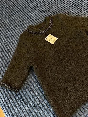 синие мужские джемперы: Кофта, Zara, M, цвет - Зеленый — 1