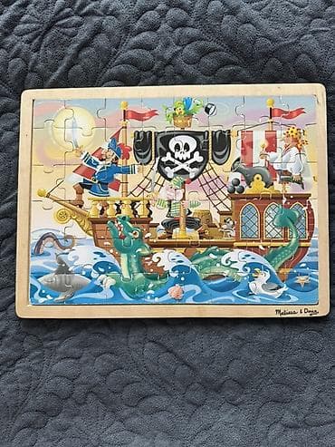 Məktəb çantaları: Melissa & Doug taxta əsaslı pazl – “Quldur gəmisı” mövzusu. - — 1