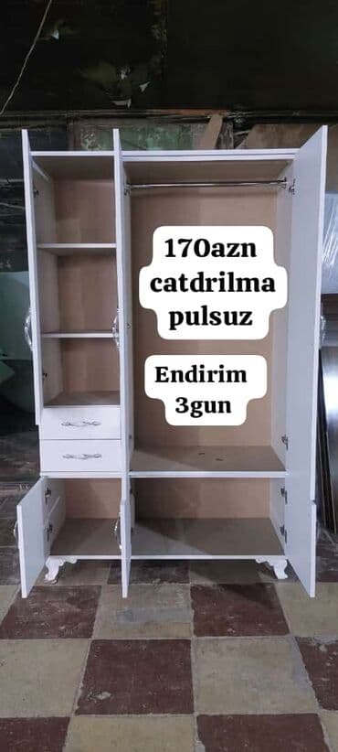 dsp laminat: Yeni, Kupe, 3 qapılı Düz dolab, Qarderob, paltar dolabı, Azərbaycan — 8