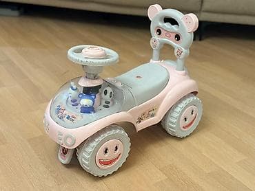 Uşaq minik maşını – itələmə tipli, sükanlı - Rəng: açıq çəhrayı/boz -