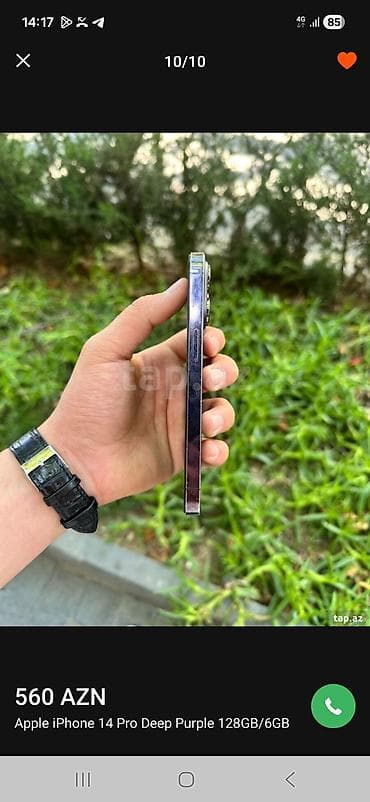 processor core i7: IPhone 14 Pro, 128 GB, Deep Purple, Face ID — 9