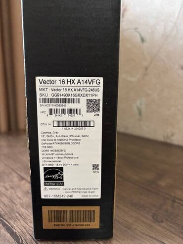 Yeni MSI, 16 ", Intel Core i9, 1 TB — 2