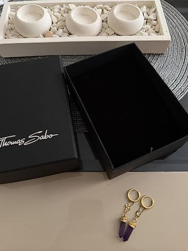 Бижутерия: Thomas Sabo sırğalar – ametist bəzəkli, 925 əyyarlı gümüş qızılı — 4