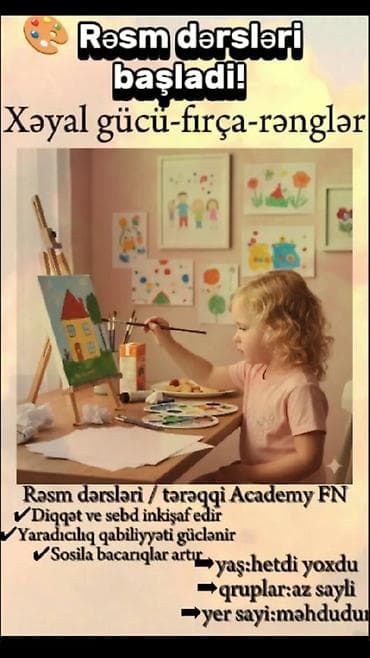 Rəsm dərsləri – Tərəqqi Academy FN Xəyali dünya–fırça–rənglər mövzulu