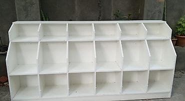 Mağaza üçün bölməli vitrin rəfi - Material: ağ rəngli laminat/MDFlam — 2