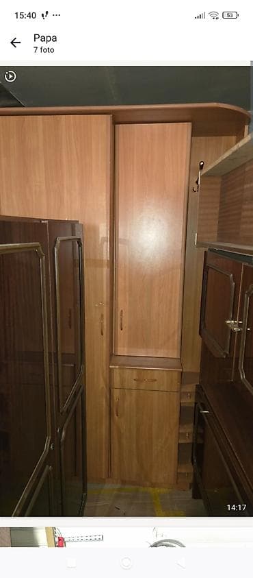 Mebel dəsti – klassik vitrin və şkaf modulları - Material: ağac