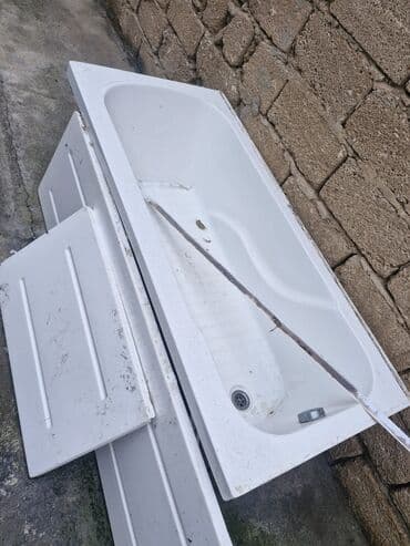 Duş şlanqları: Akrilik vanna komplekti - Material: ağ akrilik - Düzbucaqlı forma — 1