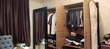 şkaf paltar: 3 qapılı, Güzgülü, Qara, Taxta, Kupe, Düz dolab — 5