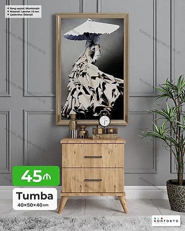 ev bitkisi: Tumba – 40×50×40 sm - Model: İki çekmecəli tumbа - Material: 18 mm — 1