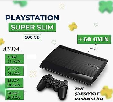 PlayStation 3 Super Slim oyun konsolu - Yaddaş: 500 GB - Paket: +60