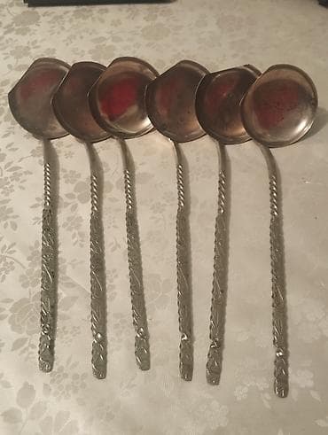 Melixyor qaşıq dəsti – 8ədəd - Material: melixyor başlıq, metaldan — 2