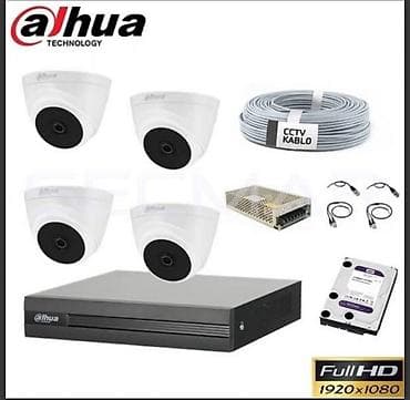 Dahua kamera sistemi 3 eded kamera, blok, mikrafon, 500 gb yaddas