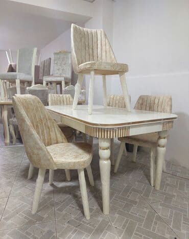yığılıb açılan stol: Qonaq otağı üçün, Yeni, Açılan, Kvadrat masa, 6 stul — 1