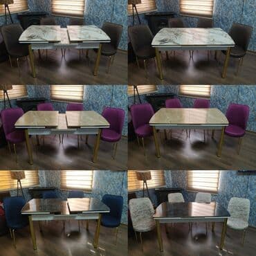 yigilib acilan stollar: Mətbəx üçün, Yeni, Açılan, Dördbucaq masa, 4 stul — 1