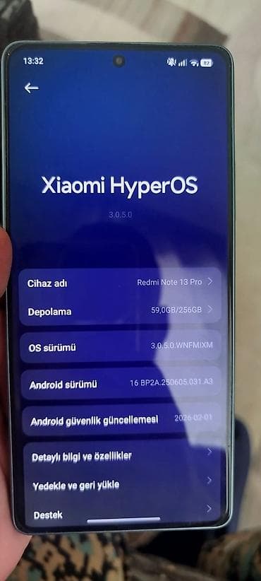 modio m19 tablet: Redmi Note 13 Pro, 256 GB, rəng - Mavi, Barmaq izi — 4