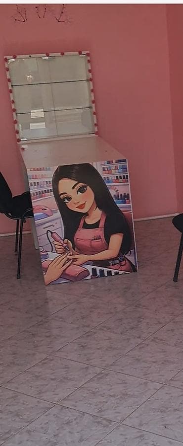 dirnaq masasi: Manikür stol və vitrin dəsti - Peşəkar manikür masası: Ön paneldə — 2