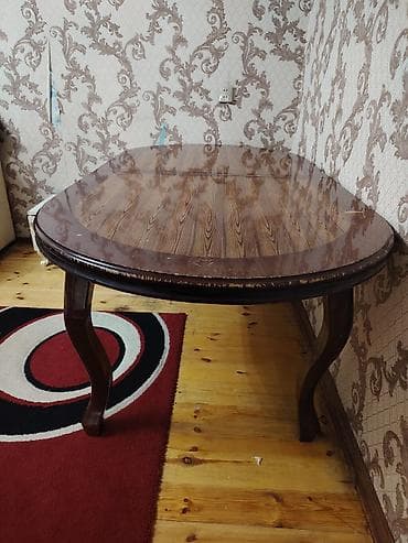 tekerli stul: Qonaq masası, Taxta, Oval masa — 3