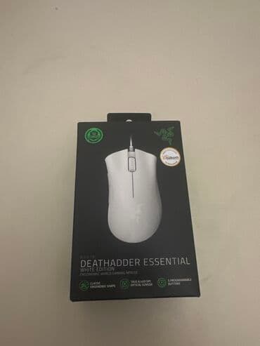 Mauslar: Razer deathadder essential white gaming mouse (rz01-03850200-r3m1) — 2