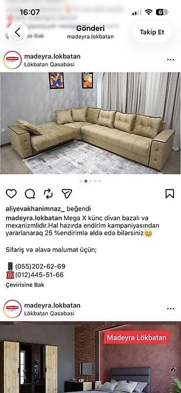 divan satisi: Yenidir 1500 alinib tecili satilir 500 isteyen endirim olunacag - — 3