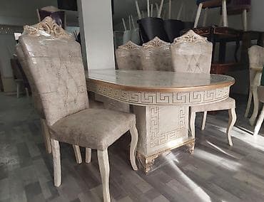 oturacaq: Qonaq otağı üçün, Yeni, Açılmayan, Kvadrat masa, 6 stul — 1