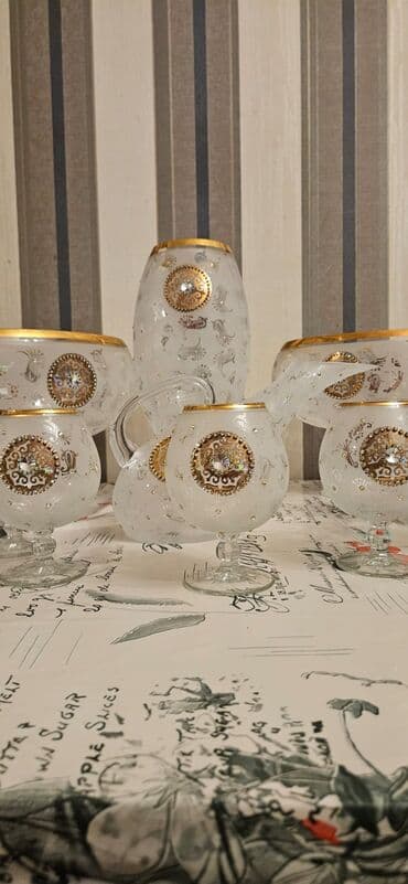 milli sufre: Şüşə serviz dəsti - Material: qalın şüşə - Rəng və bəzək: buzlu (mat) — 5