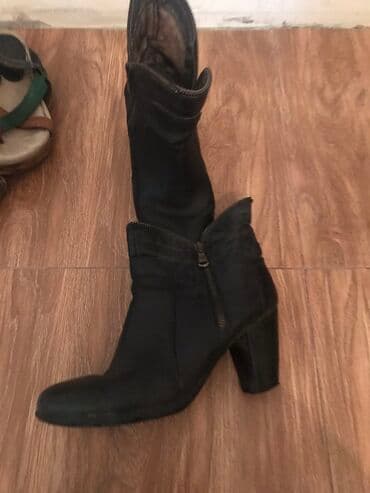 dəri qadın botilyonu: Ölçü: 37, rəng - Qəhvəyi, İşlənmiş — 2