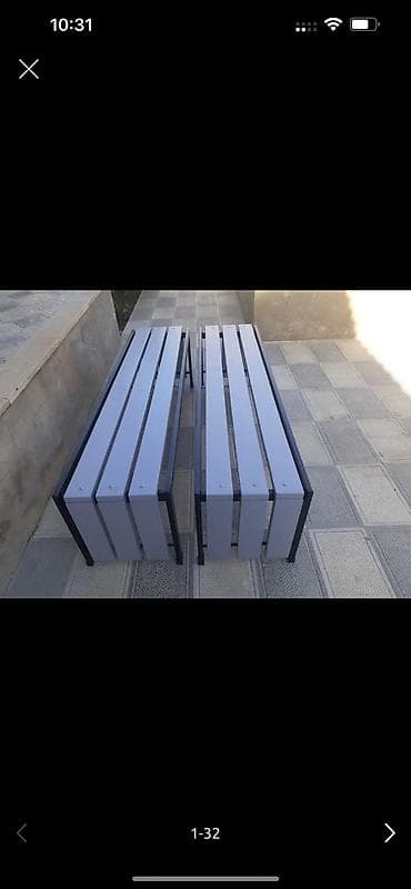 unitaz qara: Məhsul: Açıq məkan üçün dekorativ skamya - Material: Qara rəngli — 6