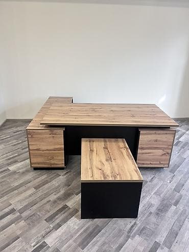 Ofis oturacaqları: Ofis mebel dəsti və dizayn kreslosu - İdarəçi üçün L formalı ofis — 2